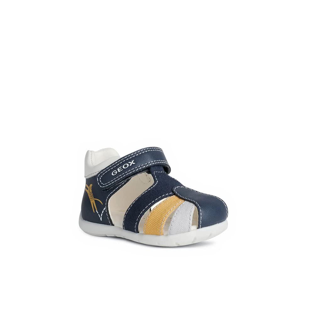 Geox Baby-Jungen B Elthan Boy Sandal 18 EU Navy Ochre, 18 EU Navy Ochre