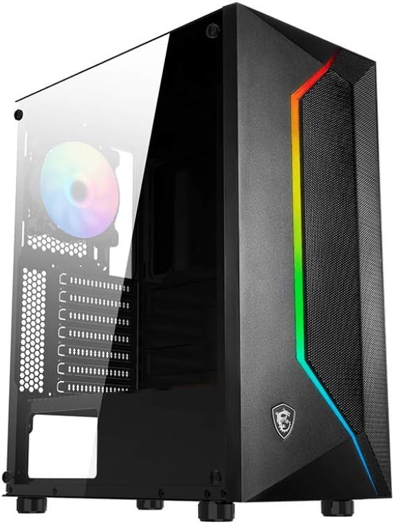 MSI MAG Vampiric 100R Mid-Tower ATX Gehäuse (1x USB 3.1 Anschluss, 1x 120mm A-RGB Fan im Lieferumfan