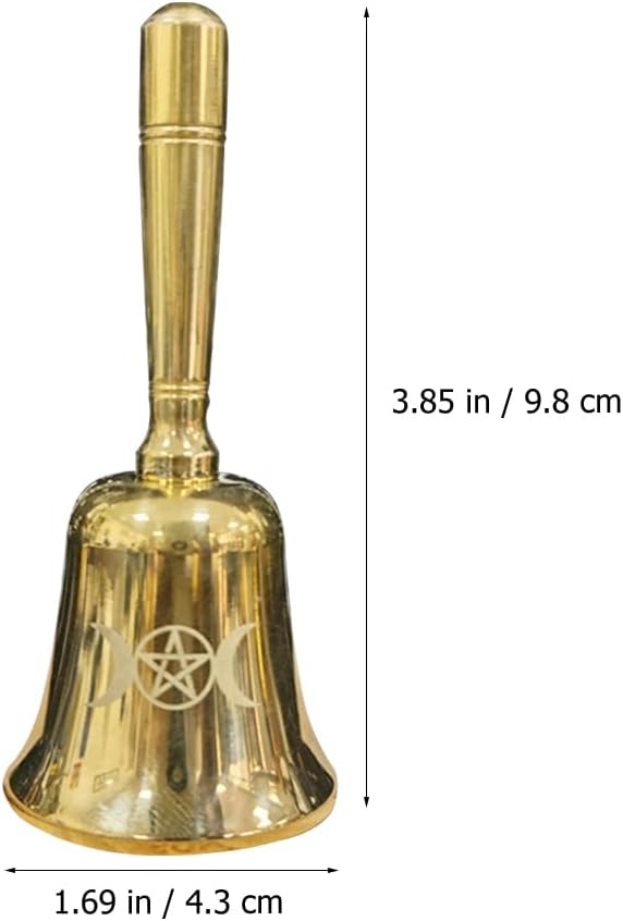 MAGICLULU Kleine Altarglocke Handklingel Mit Pentagramm-Muster Messdienerglocke Hochzeitsdekoration