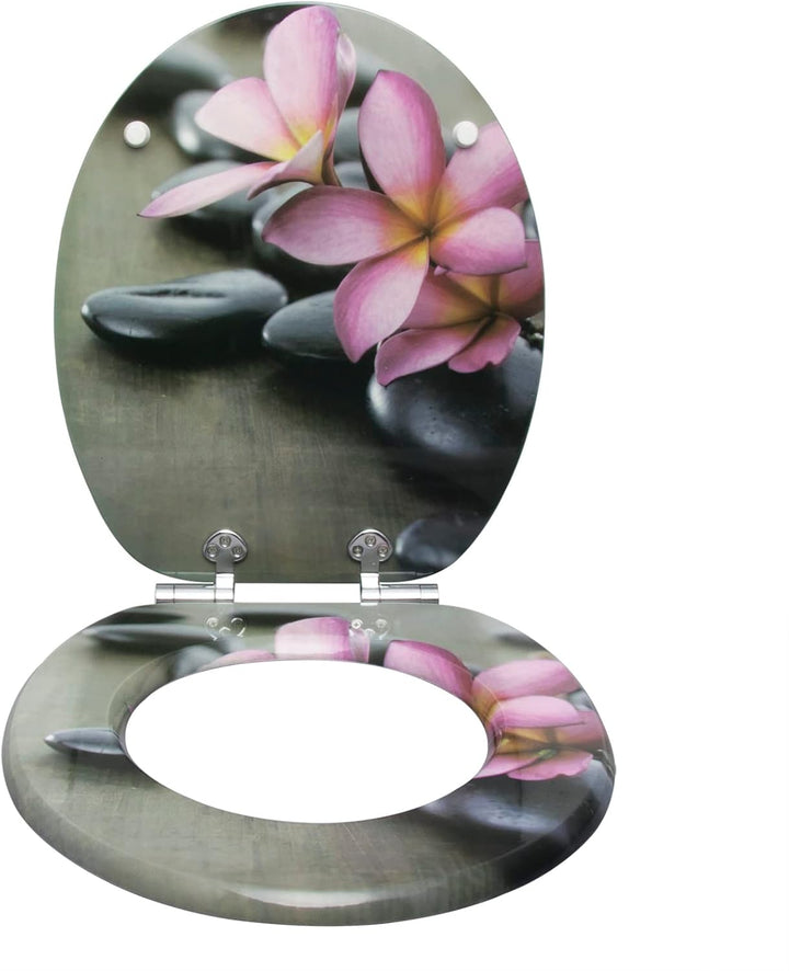 WOLTU #2 Premium WC-Sitz Toilettensitz mit Absenkautomatik, MDF Holzkern, Softclose Scharnier, Antib