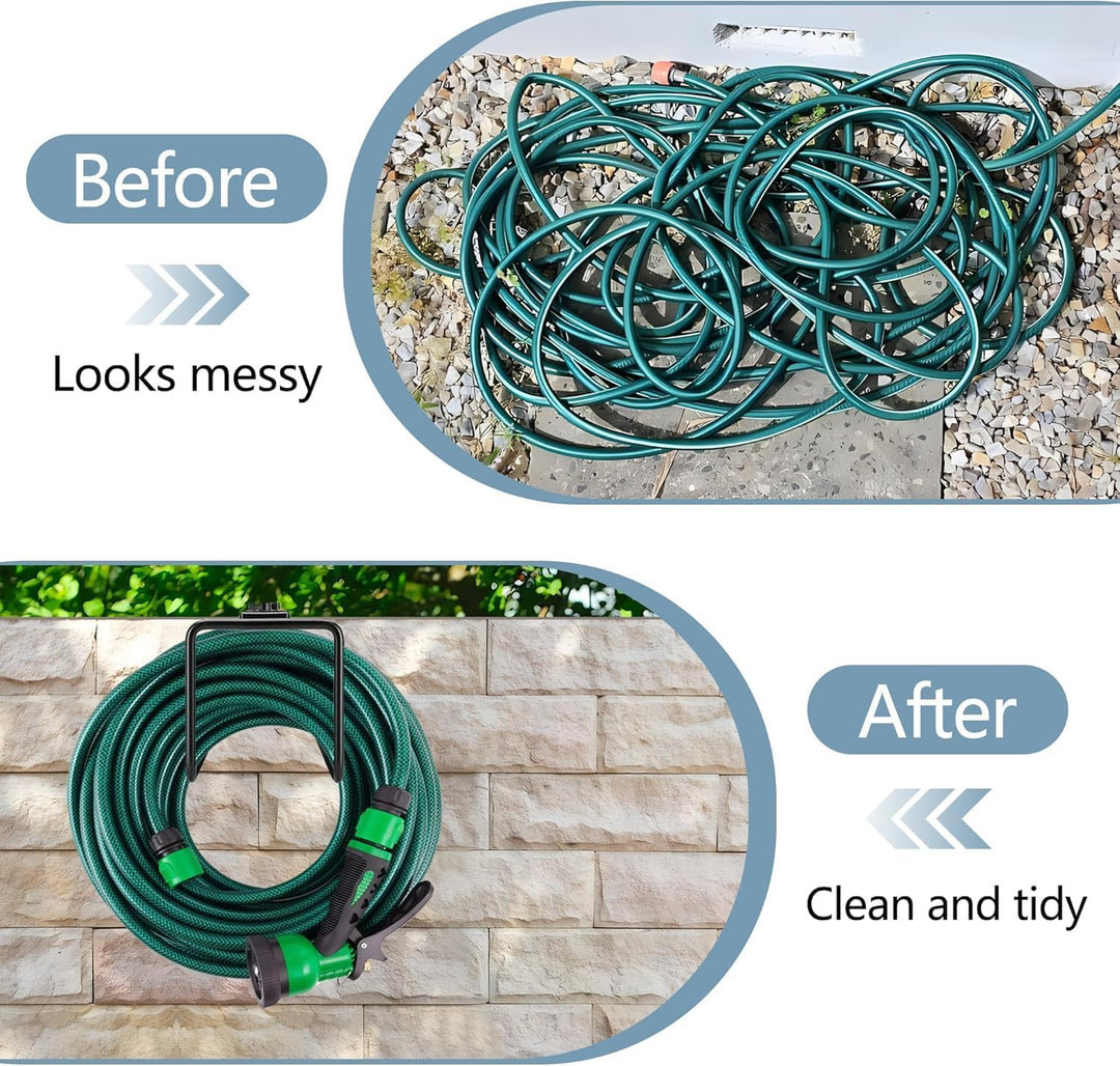 2 Stück Schlauchhalter Metall-Gartenschlauchhalter-Wandschlauchhalter-Robuster Schlauchaufhänger für