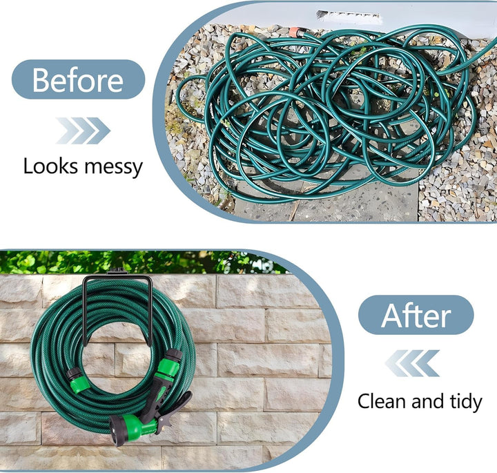 2 Stück Schlauchhalter Metall-Gartenschlauchhalter-Wandschlauchhalter-Robuster Schlauchaufhänger für