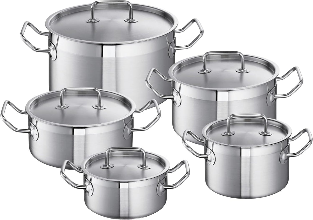 Schulte-Ufer Set 450 450 Topf Mega-Set Profi-Line i, Kupferboden, 5tlg, Edelstahl, Mega-Set