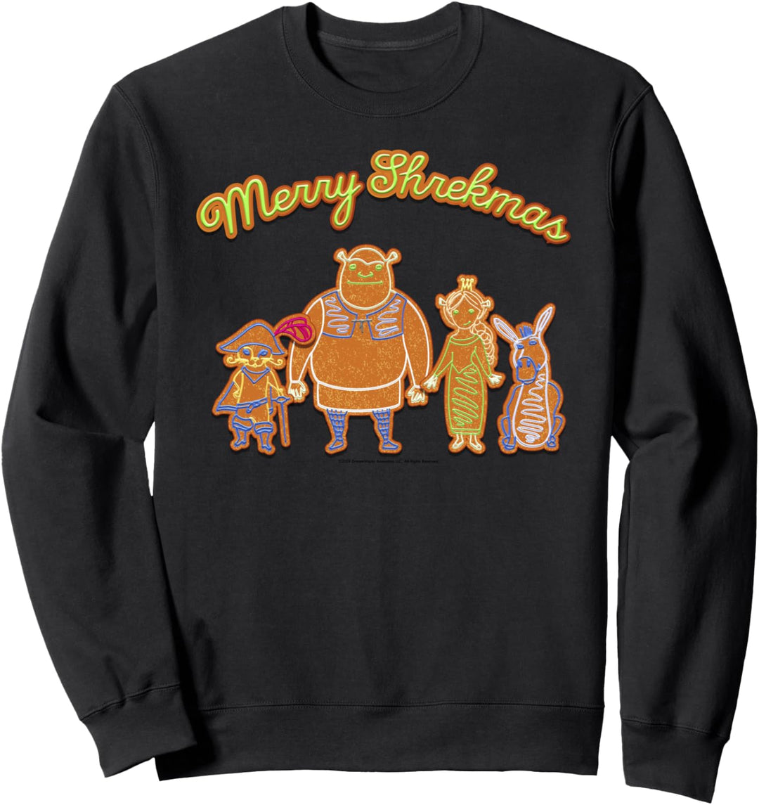 Shrek Merry Shrekmas Group Shot Holiday Cookies Portrait Sweatshirt
