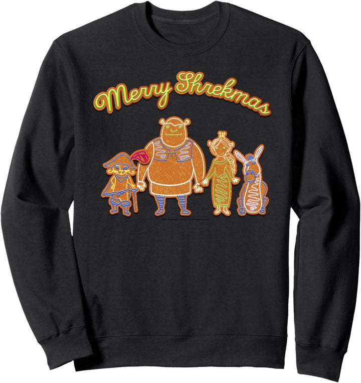 Shrek Merry Shrekmas Group Shot Holiday Cookies Portrait Sweatshirt