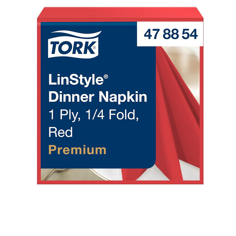 Tork 478854 Linstyle Premium Dinnerservietten Rot / Servietten stoffähnlich und saugfähig / 1-lagig