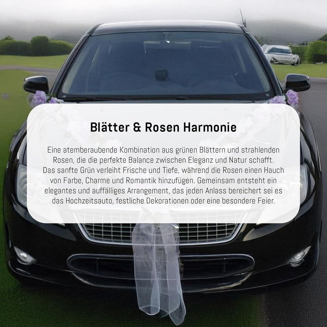 Rosen Girlande Braut Paar Rose Deko Dekoration Autoschmuck Hochzeit Car Auto Wedding ®Auto-schmuck D