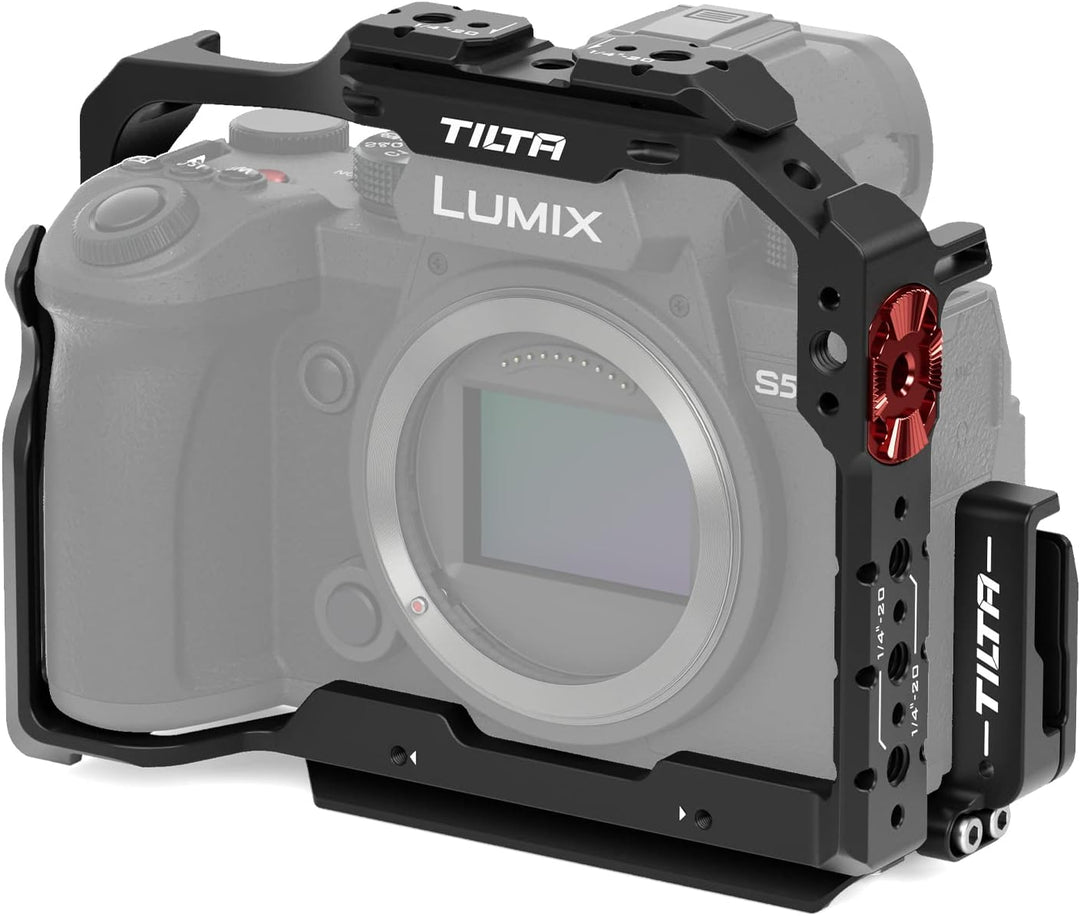 Tilta Full Camera Cage Kompatibel mit Lumix S5 II/S5 IIX/G9 II mit HDMI USB-C Kabelklemme - Schwarz