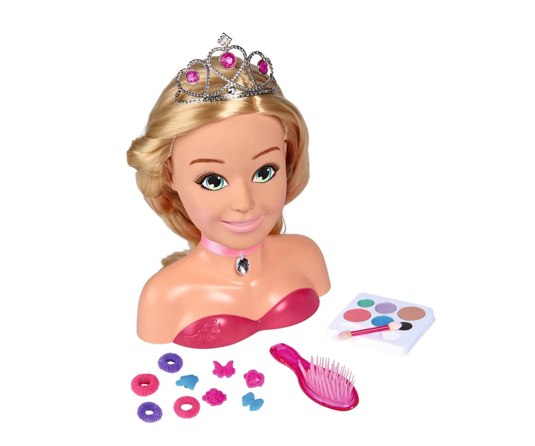 Simba 105560177 - Steffi Love Girls Prinzessin Schmink-& Frisierkopf, Stylingkopf mit Make-Up, 5x Ha