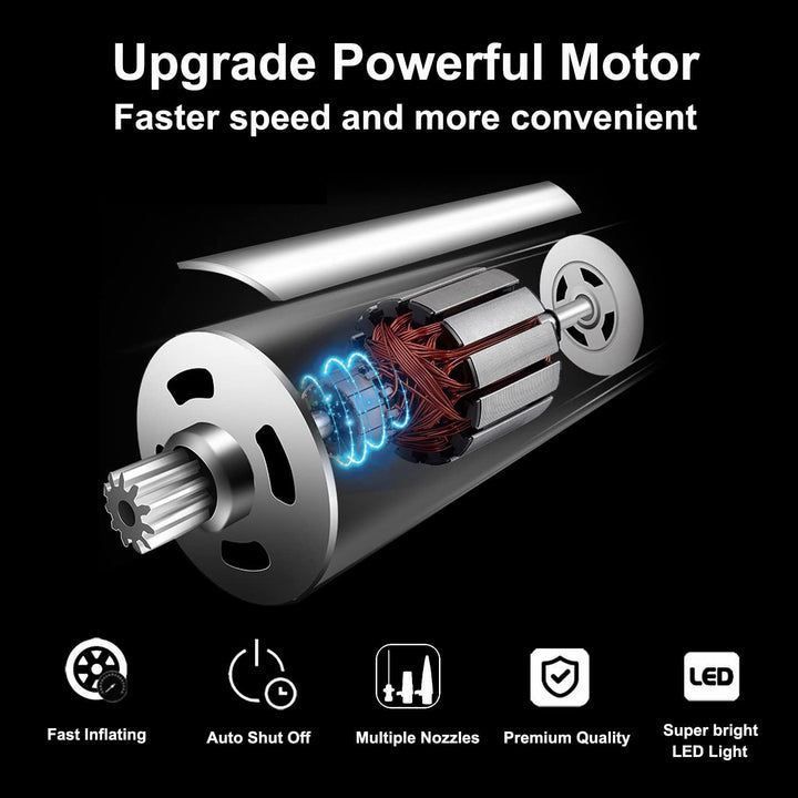Digitaler Luftkompressor Auto, Luftpumpe Auto Kompressor Luftpumpe mit LED-Lampe, Automatische Absch