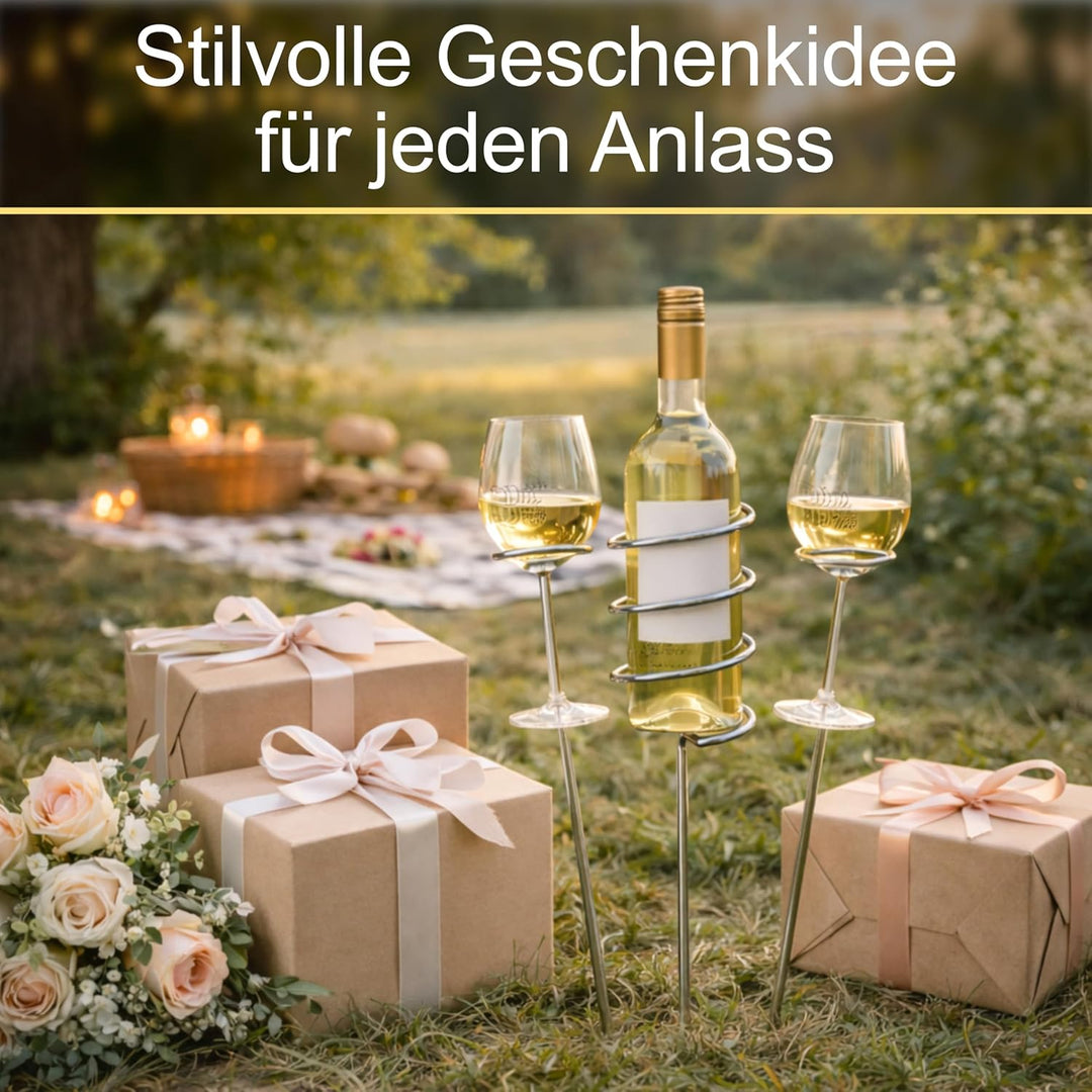 VON STEINEICH® Original Weinständer [Starter-Set] Edelstahl Flaschen- und Glashalter | Weingenuss fü