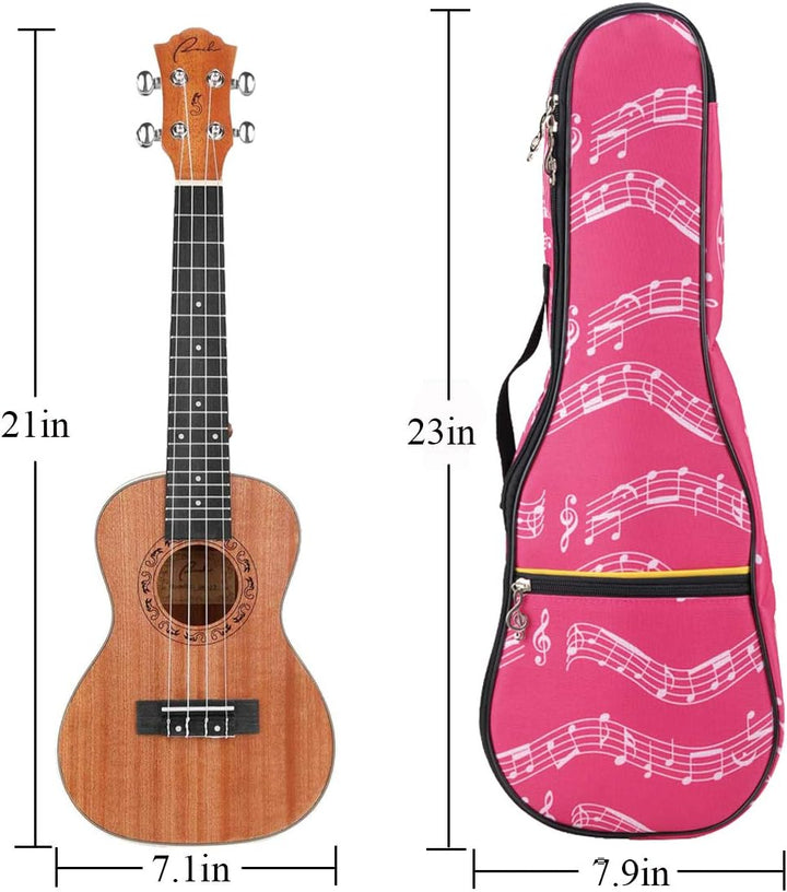 Ukulele Taschen Etui, 21" wasserdichtes Oxford Musiknoten-Etui Einzelschulter-Rucksack mit verstellb
