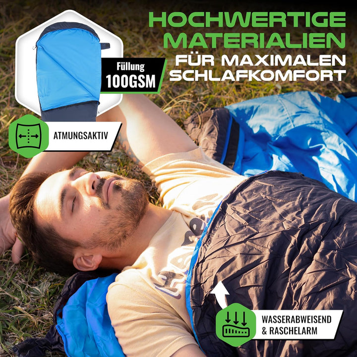 MOUNTREX Schlafsack Winter Sommer - Kleines Packmass & Ultraleicht (760g/1500g) - Outdoor Camping So