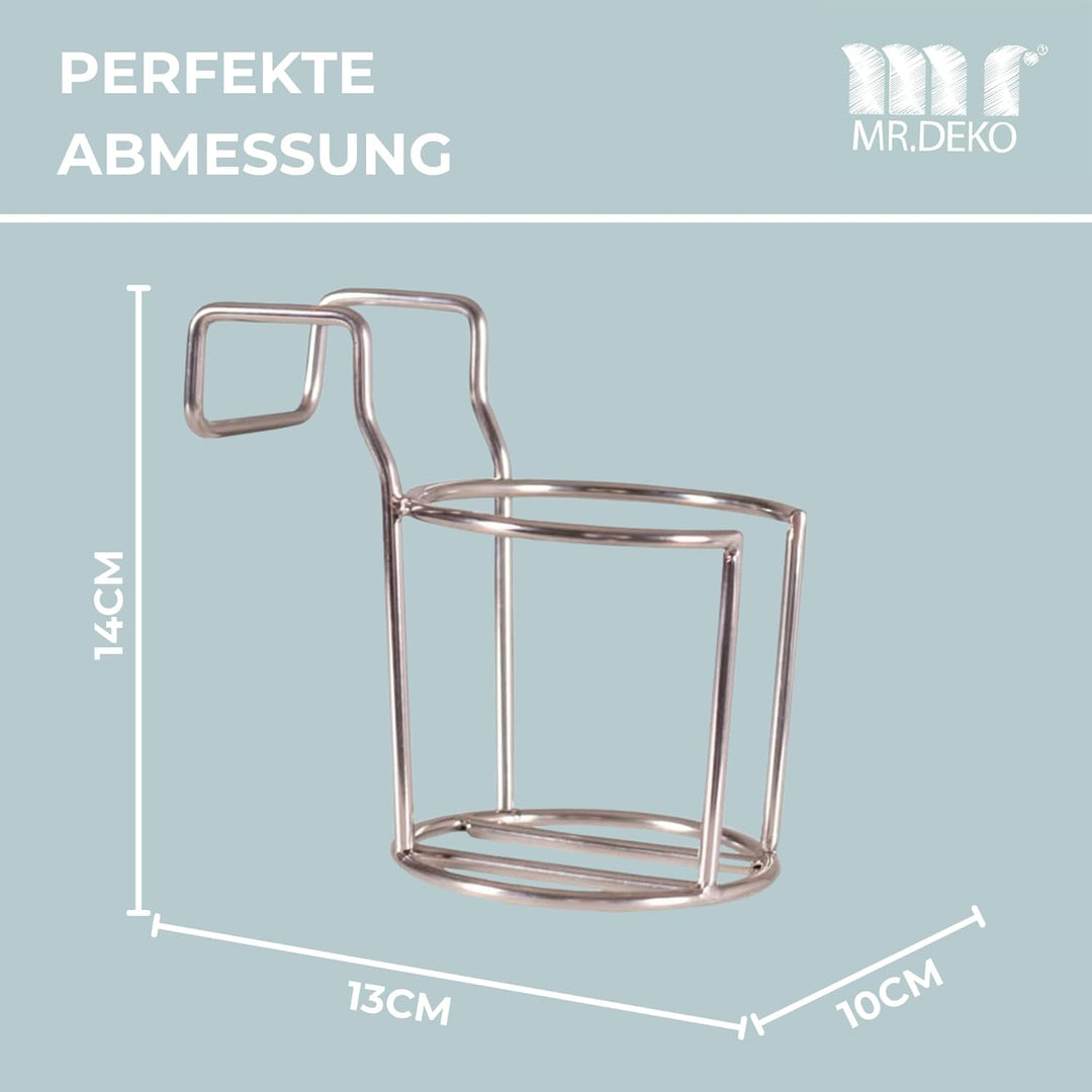 Getränkehalter für Strandkörbe - Edelstahl Halter für Gläser & Becher - Flaschenhalter für Champagne