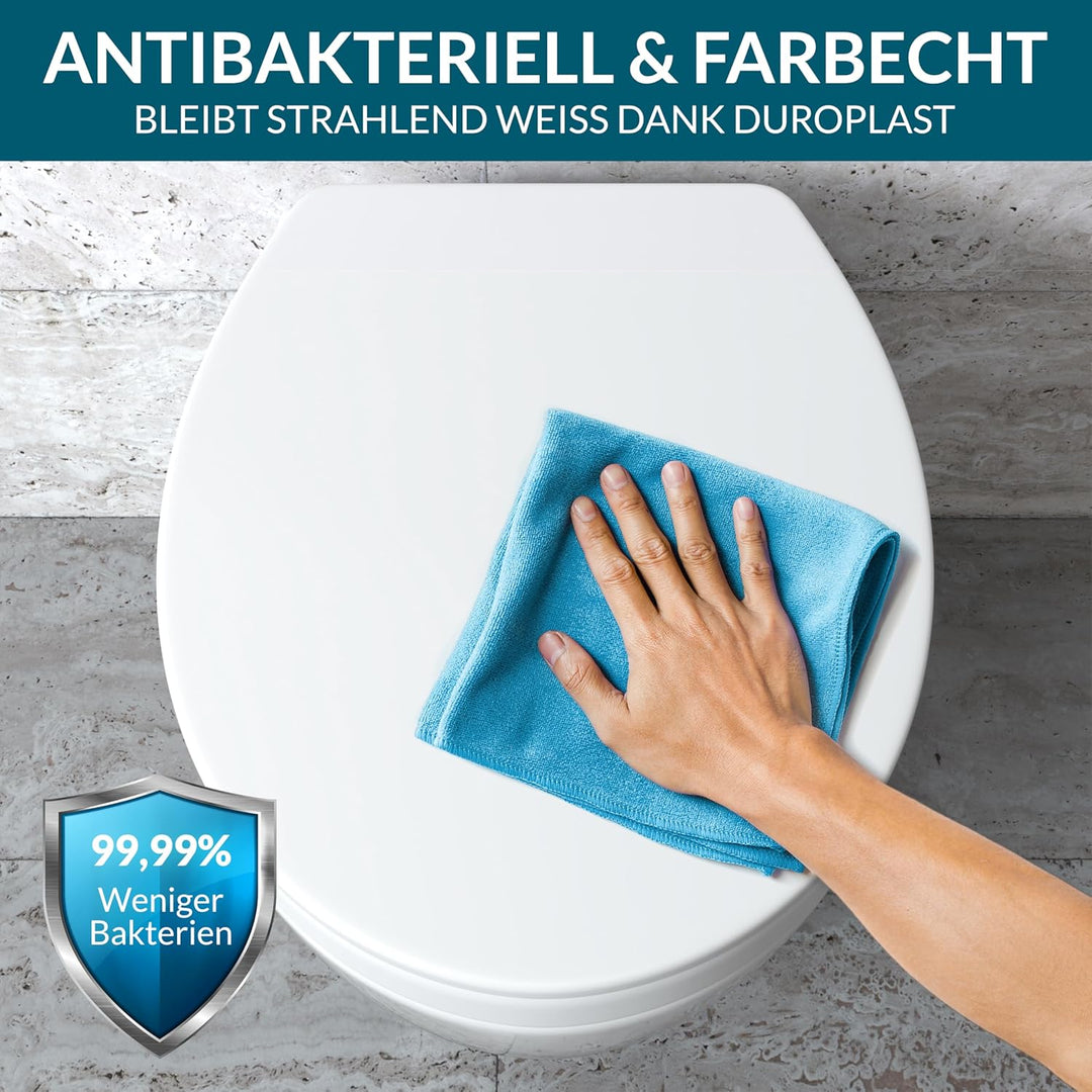 Premium WC Sitzerhöhung 5 cm aus Duroplast - Erhöhter Toilettensitz für bequemes Sitzen inkl. Absenk
