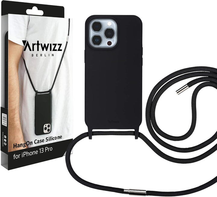 Artwizz HangOn Case kompatibel mit [iPhone 13 Pro] - Elastische Schutzhülle aus Silikon als Handyket
