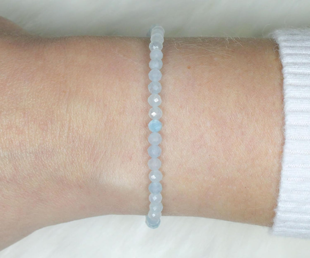 Echtes Edelstein Armband mit facettierten 3mm Perlen - verschiedene Längen - Heilstein Schutzstein E