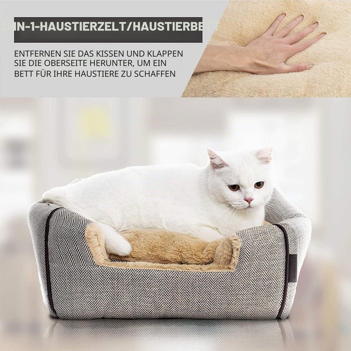 WINDRACINGKatzenbett für Indoor-Katzen, Katzenhöhle, Katzenzelt mit abnehmbarem, waschbarem Kissen,