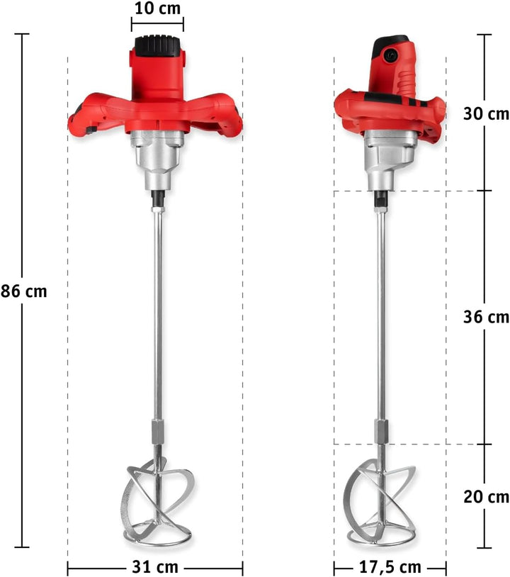 WALTER Farb- und Mörtelrührer 1400 Watt mit Softstartmechanismus und elektronischer Drehzahlregelung