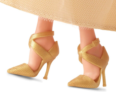 BARBIE 2023 Holiday Puppe - 35. Jubiläumsedition mit goldenem Kleid, glitzernden Sternendetails und