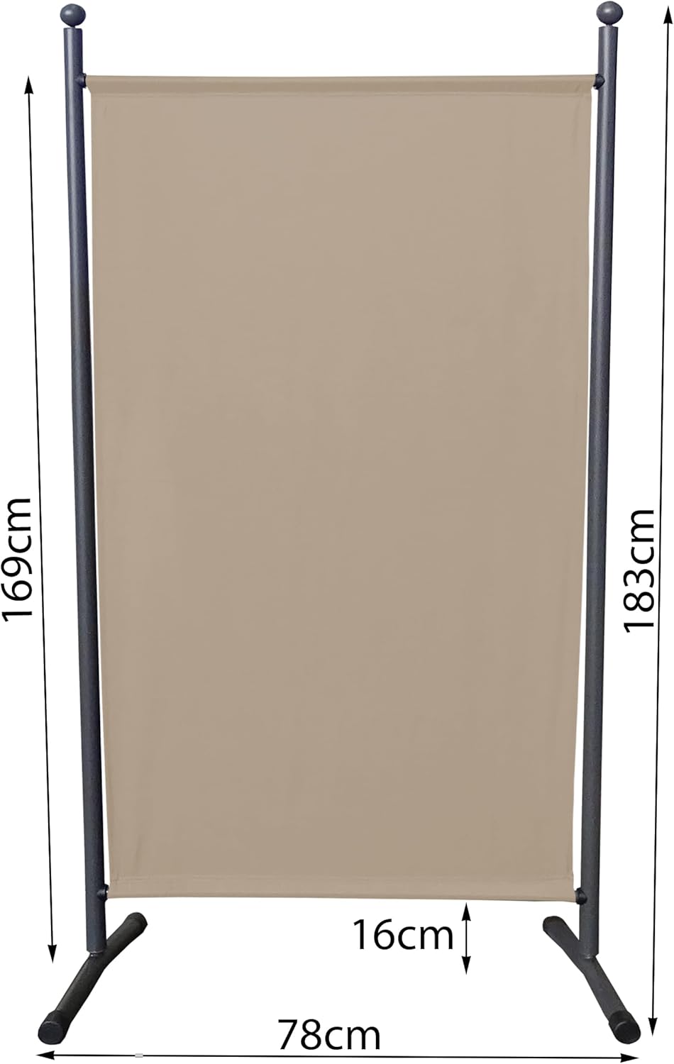 QUICK STAR Paravent 180 x 78 cm Stoff Raumteiler Klein Garten Stellwand Trennwand Balkon Sichtschutz