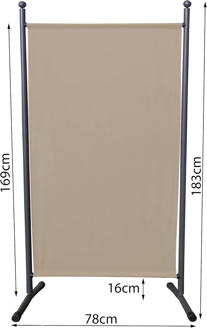 QUICK STAR Paravent 180 x 78 cm Stoff Raumteiler Klein Garten Stellwand Trennwand Balkon Sichtschutz