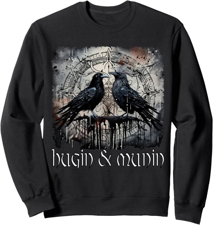 Hugin & Munin die Raben Odins Wikinger Nordische Mythologie Sweatshirt