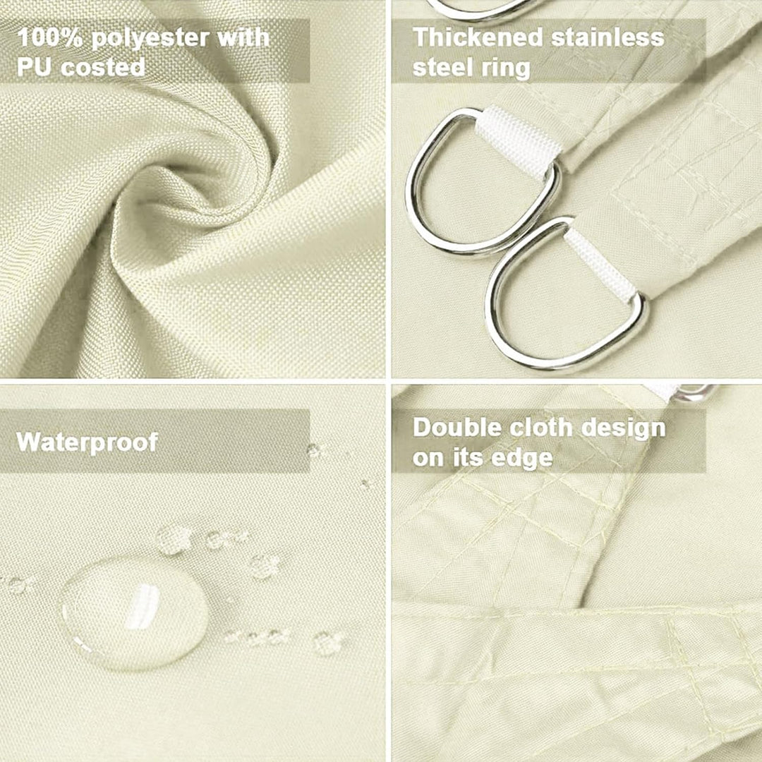 Dripex Sonnensegel wasserdicht Sonnenschutz Set 4X5 m inkl Befestigungsseile Rechteckig Polyester Im