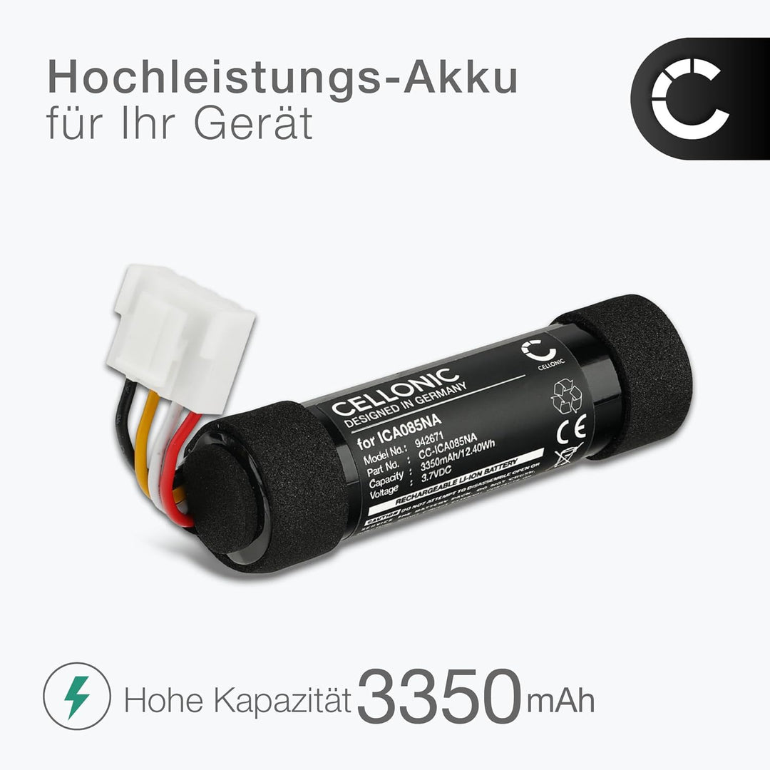 CELLONIC, Lautsprecherakku kompatibel mit JBL Flip Essential 2 (3350mAh, 3.7V) Ersatzakku ICA085NA