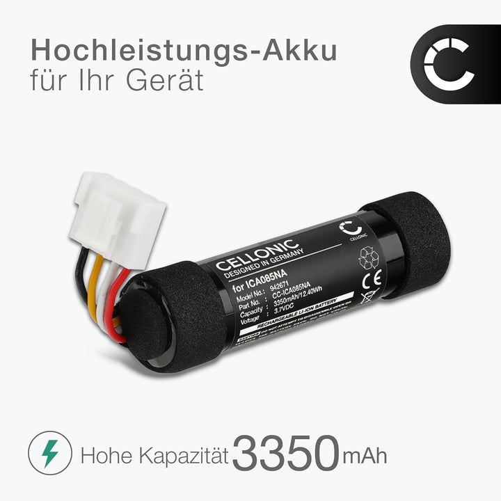 CELLONIC, Lautsprecherakku kompatibel mit JBL Flip Essential 2 (3350mAh, 3.7V) Ersatzakku ICA085NA