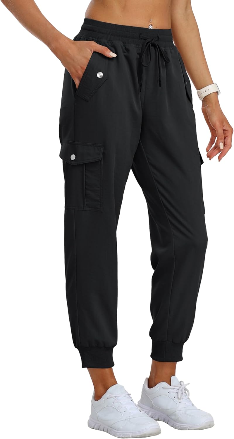 JINSHI Damen Wanderhose Cargohose Leichte Jogginghose Freizeithose Atmungsaktiv Funktionshose Outdoo