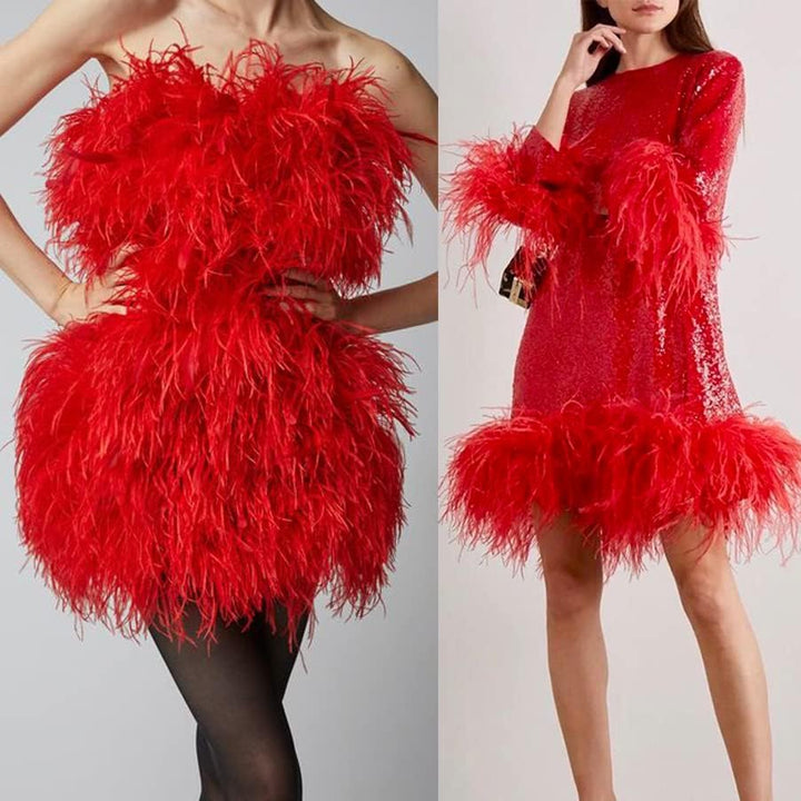 3 Yards 10–15 cm grosse rote Straussenfedern Trim Fransen für DIY Kleid Nähen Handwerk Kostüme Dekor