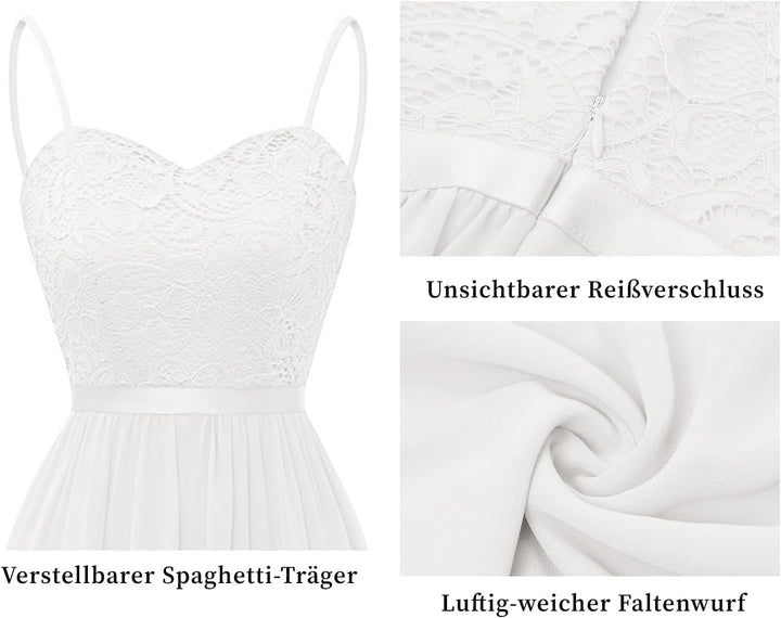 DRESSTELLS Damen Abendkleider Elegant für Hochzeit Brautjungfernkleider Lang Chiffon Brautjungfernkl