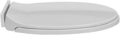 HOMIUSE Toilettendeckel 46x34 cm Toilettensitz mit Absenkautomatik Hellgrau Oval Wc Sitz mit Absenka