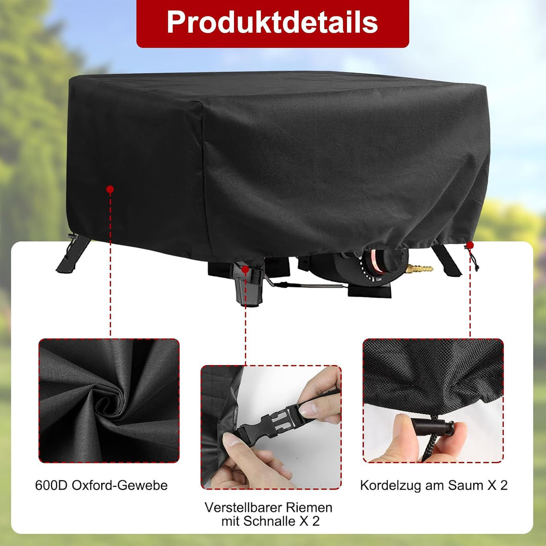 Pizzaofen Abdeckung für Cozze 90437 17" Gas Pizza Ofen 62x62x28cm | 600D Oxford Tuch Abdeckung wasse