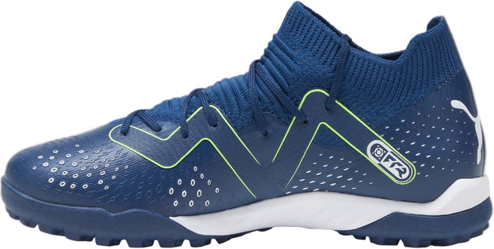 PUMA Unisex Kinder Future Match Tt + Mid Jr Fussballschuh 35.5 EU Persisches Blau Puma Weiss Pro Grü