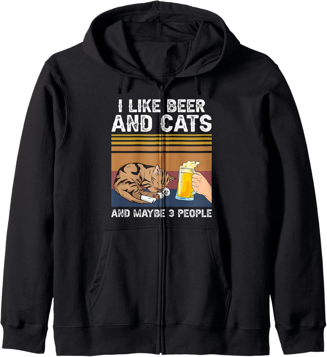 I Like Beer and Cats and Maybe 3 People Funny Cat Beer Gift Kapuzenjacke