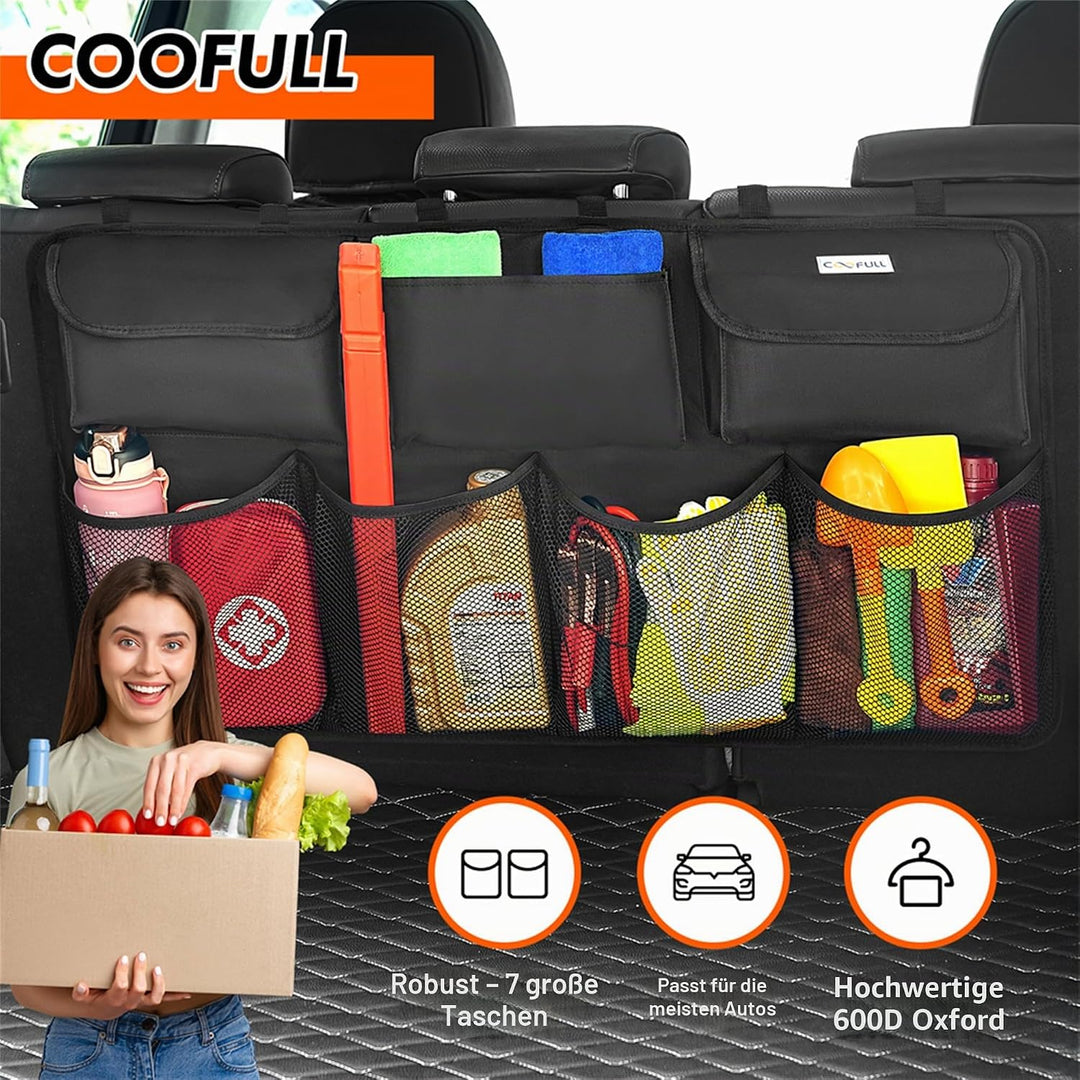 Kofferraum Organizer Auto, multi aufbewahrungstasche für auto mit netztaschen, kofferraumtasche, sch