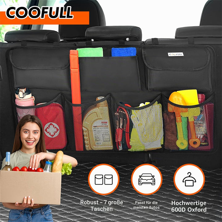 Kofferraum Organizer Auto, multi aufbewahrungstasche für auto mit netztaschen, kofferraumtasche, sch