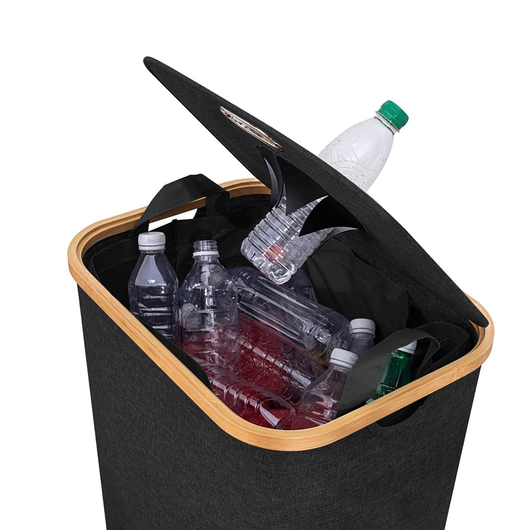 Pfandflaschen Sammelbehälter 100l mit 1 Öffnung und einer Innentasche für Küche Lager Haushalt Flasc