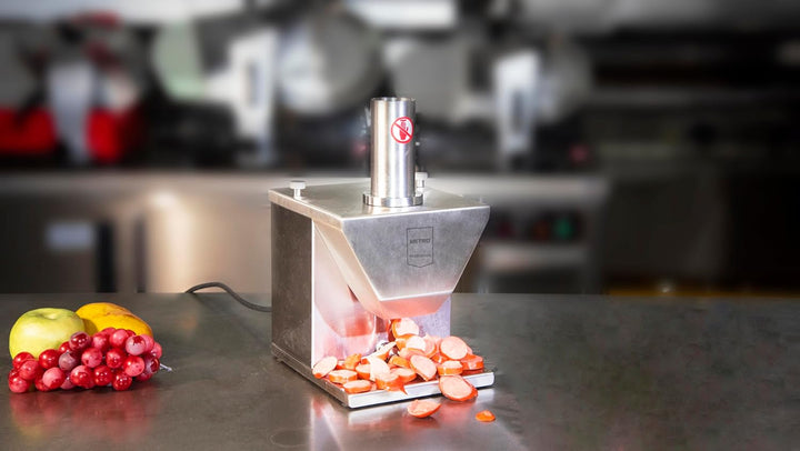 METRO Professional elektr. Currywurstschneider GWS1000, 135 W, Edelstahl, 33 x 19 x 24 cm, silber