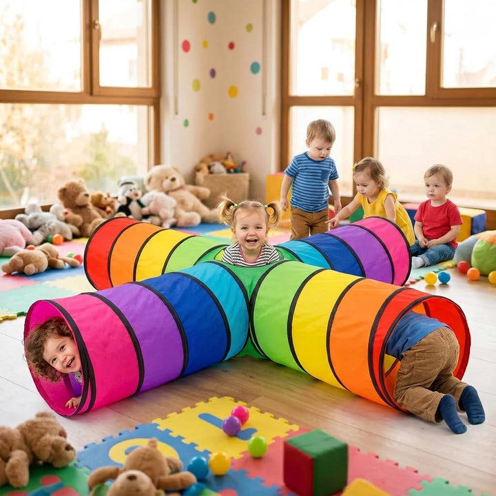 NUBUNI Tunnel x4 XXL : Tunnel Kinder : Kriechtunnel : Krabbeltunnel für Kinder : Spieltunnel Kind :