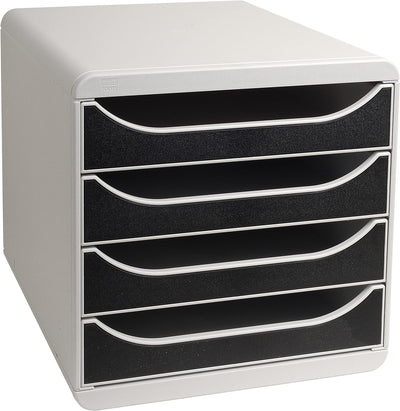Exacompta 310014D Premium Ablagebox mit 4 Schubladen für DIN A4+ Dokumente. Belastbare Schubladenbox