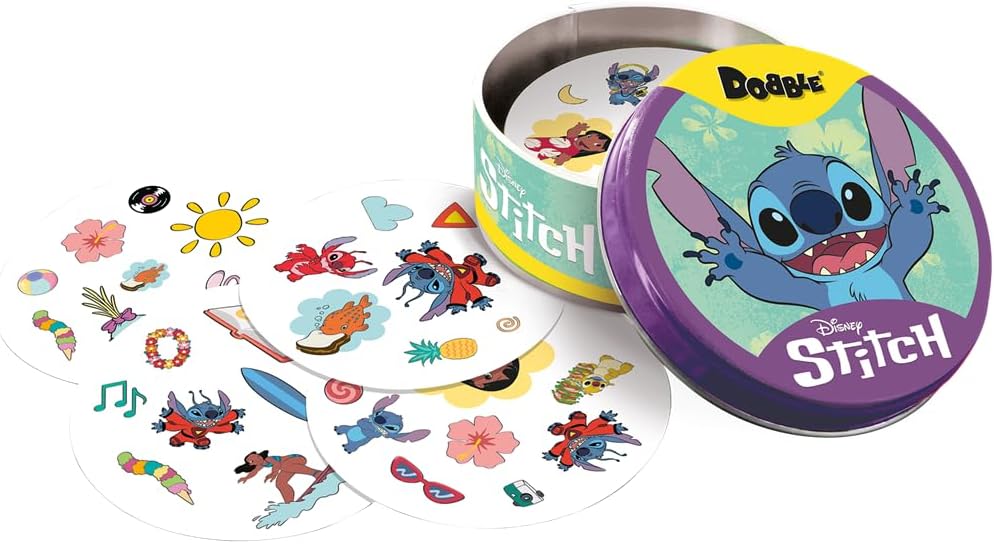 Zygomatic Dobble Disney Stitch | Beobachtungs- und Geschwindigkeitskartenspiel für Kinder und Erwach