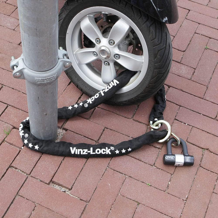 VINZ Kungur Kettenschloss ø10mm | ART 3 Zertifikat | Schloss für Roller Scooter Motorrad Moped E-Bik