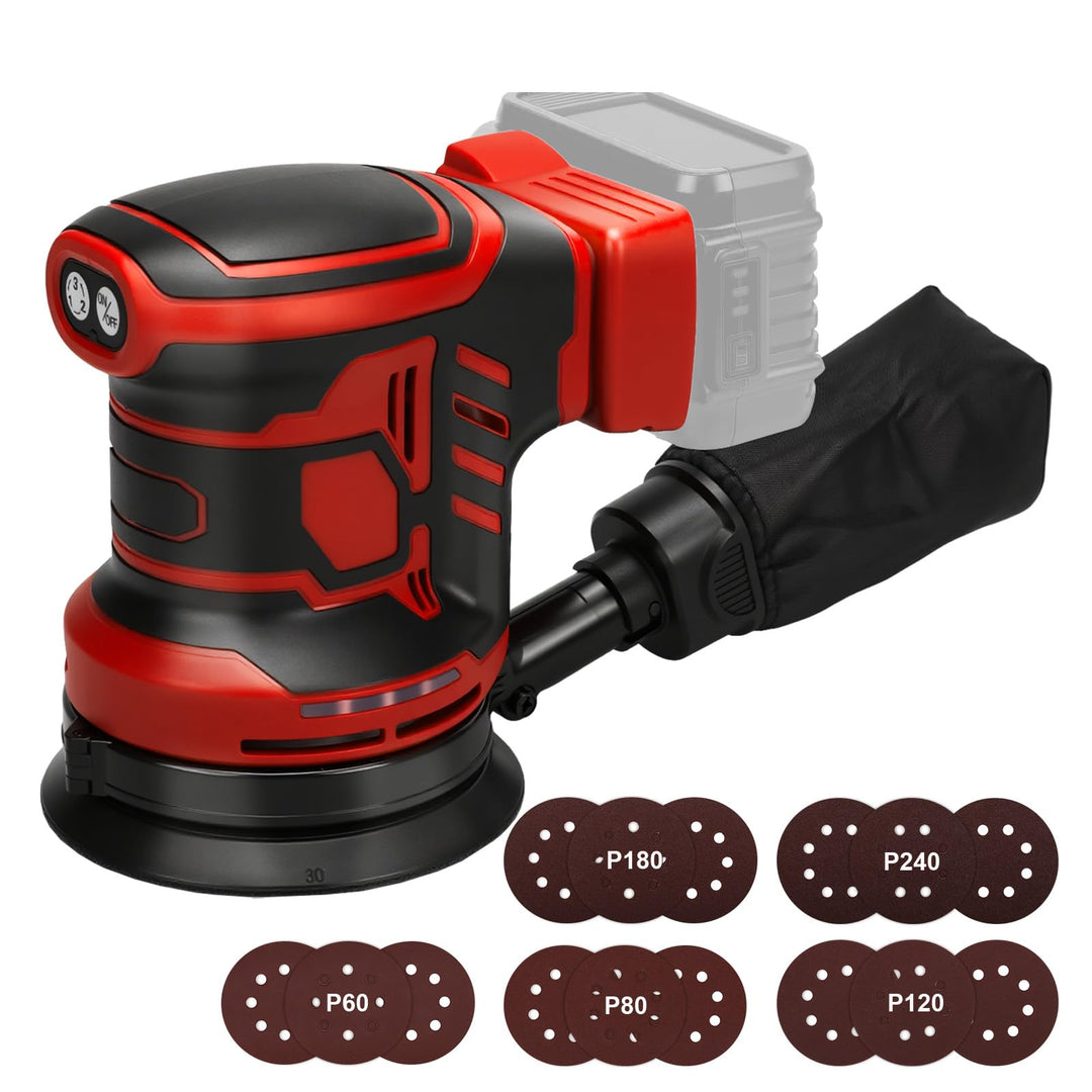 Akku Exzenterschleifer kompatibel mit Milwaukee 18V Akku, 5-Zoll-Handschleifer mit variabler Drehzah