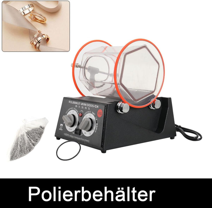 SUDEG Poliermaschinen Poliertrommel Kugelmühle Rotationspolierer Poliermaschine mit Timer,Rotary Tum