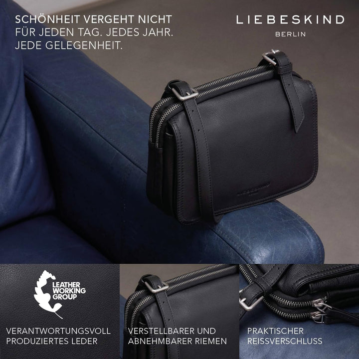 Liebeskind Berlin Croco Luka Crossbody, Small (HxBxT 14.5cm x 20.5cm x 7cm), Matcha
