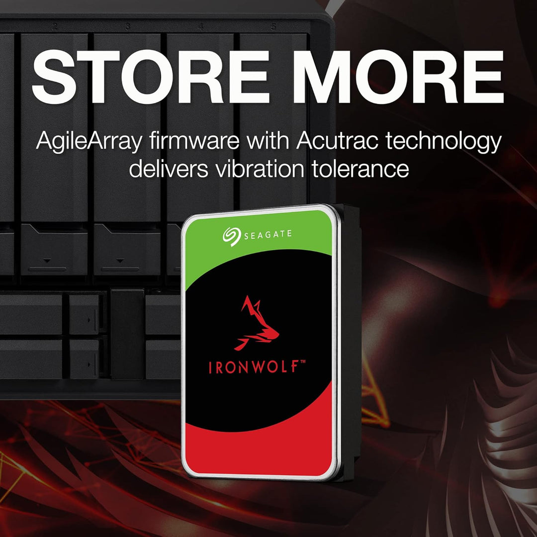 Seagate IronWolf, NAS interne Festplatte 14TB HDD, 3.5 Zoll, 7200 U/Min, CMR, 256 MB Cache, SATA 6GB