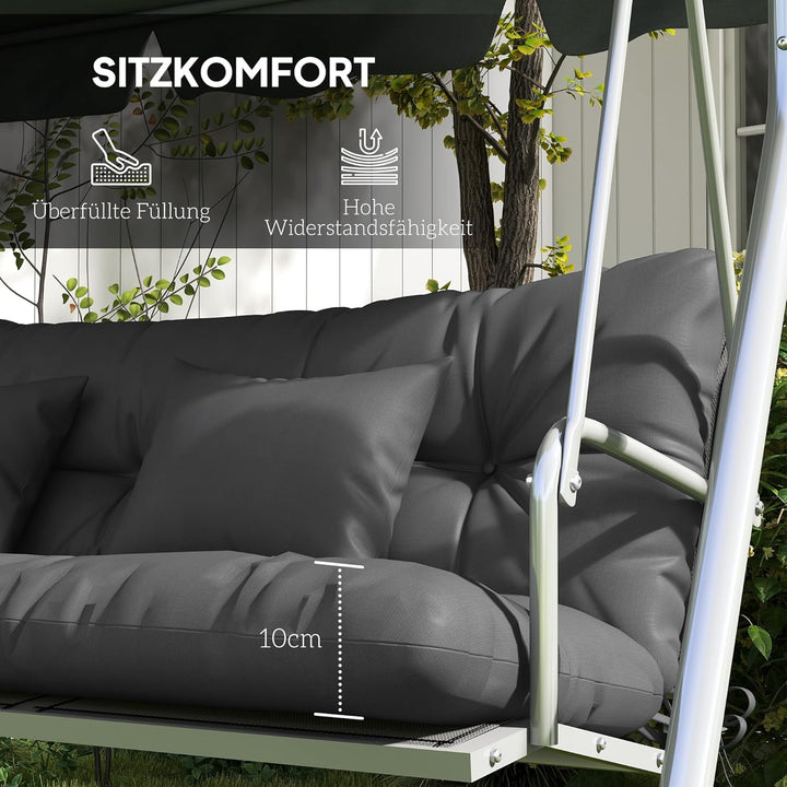Outsunny 4er-Set Sitzkissen, 150x50 cm wasserabweisend Stuhlkissen mit Bindebänder, Geknüpftem Desig